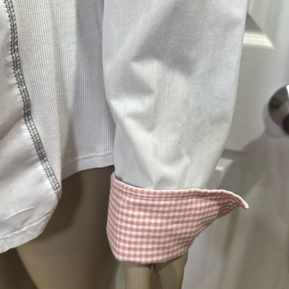 JUST WHITE BLOUSE. WHITE/BLUSH/GREY. - Picture 4 of 12